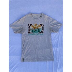 LNG Beige Mountain Tree Graphic Short-Sleeve T-Shirt size Medium